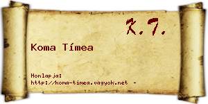 Koma Tímea névjegykártya